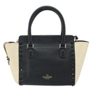 VALENTINO Hand Bag Leather 2way Black Gold Auth BA9864-2