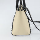 VALENTINO Hand Bag Leather 2way Black Gold Auth BA9864-4