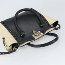 VALENTINO Hand Bag Leather 2way Black Gold Auth BA9864-6