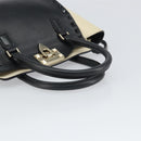 VALENTINO Hand Bag Leather 2way Black Gold Auth BA9864-7