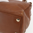 Jimmy Choo Hand Bag Leather Brown Gold Auth BA9865-15