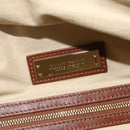 Jimmy Choo Hand Bag Leather Brown Gold Auth BA9865-10