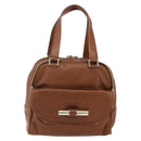 Jimmy Choo Hand Bag Leather Brown Gold Auth BA9865-13