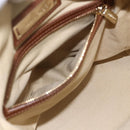Jimmy Choo Hand Bag Leather Brown Gold Auth BA9865-21
