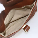 Jimmy Choo Hand Bag Leather Brown Gold Auth BA9865-22