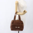 Jimmy Choo Hand Bag Leather Brown Gold Auth BA9865-23