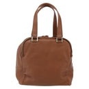 Jimmy Choo Hand Bag Leather Brown Gold Auth BA9865-2