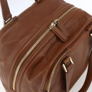 Jimmy Choo Hand Bag Leather Brown Gold Auth BA9865-6