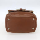 Jimmy Choo Hand Bag Leather Brown Gold Auth BA9865-5