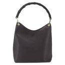 GUCCI Bamboo Hand Bag Leather Brown Gold Auth BA9867-3