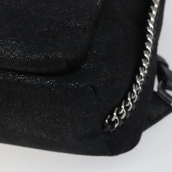 Stella MacCartney Falabella Backpack polyester Black Silver Auth BA9869