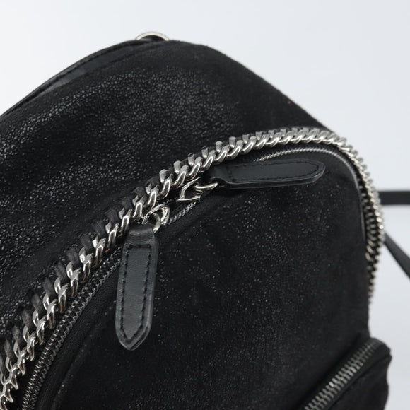 Stella MacCartney Falabella Backpack polyester Black Silver Auth BA9869