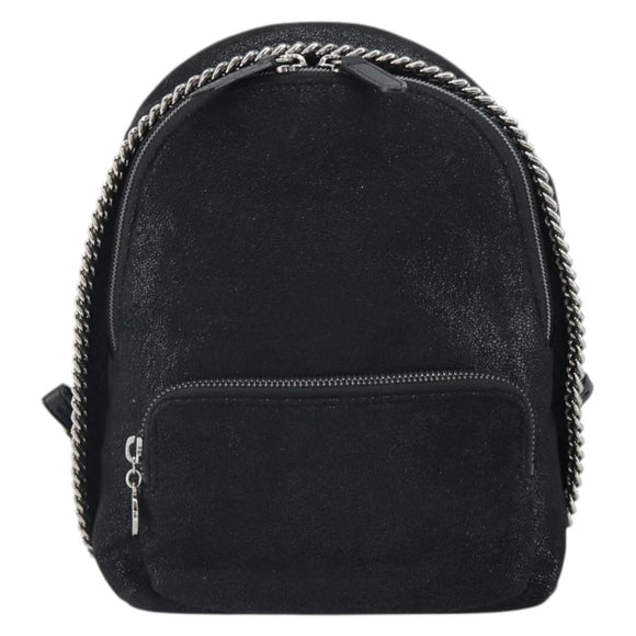 Stella MacCartney Falabella Backpack polyester Black Silver Auth BA9869