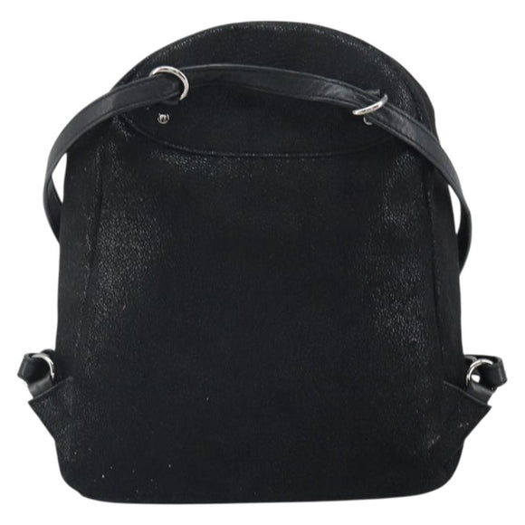 Stella MacCartney Falabella Backpack polyester Black Silver Auth BA9869