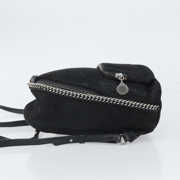 Stella MacCartney Falabella Backpack polyester Black Silver Auth BA9869