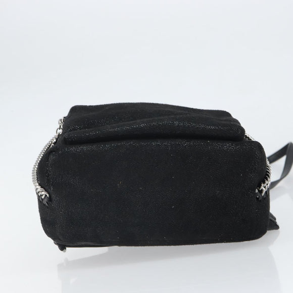 Stella MacCartney Falabella Backpack polyester Black Silver Auth BA9869