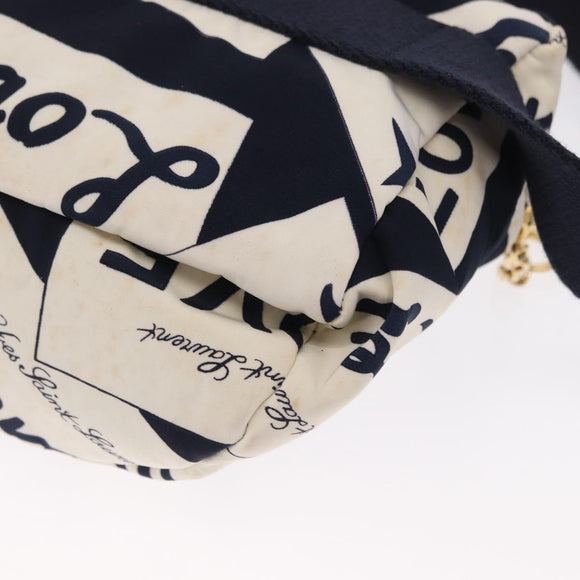 SAINT LAURENT Waist Bag Nylon Navy White gold Auth BA9870