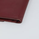 CHANEL Wallet Leather Red Gold CC Auth BA9871-11