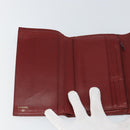 CHANEL Wallet Leather Red Gold CC Auth BA9871-16