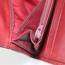 CHANEL Wallet Leather Red Gold CC Auth BA9871-21