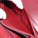 CHANEL Wallet Leather Red Gold CC Auth BA9871-23