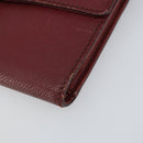 CHANEL Wallet Leather Red Gold CC Auth BA9871-8