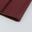 CHANEL Wallet Leather Red Gold CC Auth BA9871-9