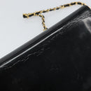 CHANEL Chain Shoulder Bag Patent leather Black Gold CC Auth BA9872-9