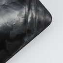 CHANEL Chain Shoulder Bag Patent leather Black Gold CC Auth BA9872-10