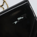 CHANEL Chain Shoulder Bag Patent leather Black Gold CC Auth BA9872-11