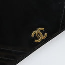 CHANEL Chain Shoulder Bag Patent leather Black Gold CC Auth BA9872-18