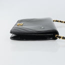 CHANEL Chain Shoulder Bag Patent leather Black Gold CC Auth BA9872-3