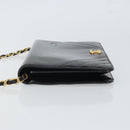 CHANEL Chain Shoulder Bag Patent leather Black Gold CC Auth BA9872-4