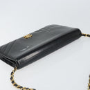 CHANEL Chain Shoulder Bag Patent leather Black Gold CC Auth BA9872-6