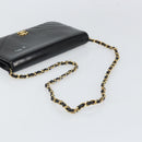CHANEL Chain Shoulder Bag Patent leather Black Gold CC Auth BA9872-7