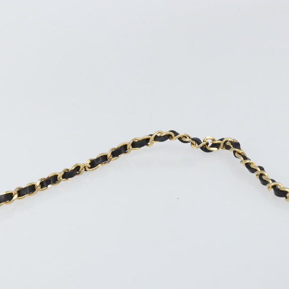 CHANEL Chain Shoulder Bag Patent leather Black Gold CC Auth BA9872