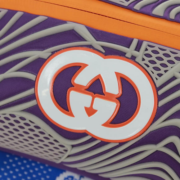 GUCCI Interlocking G Waist Bag Nylon Purple Silver 752102 Auth BA9874V