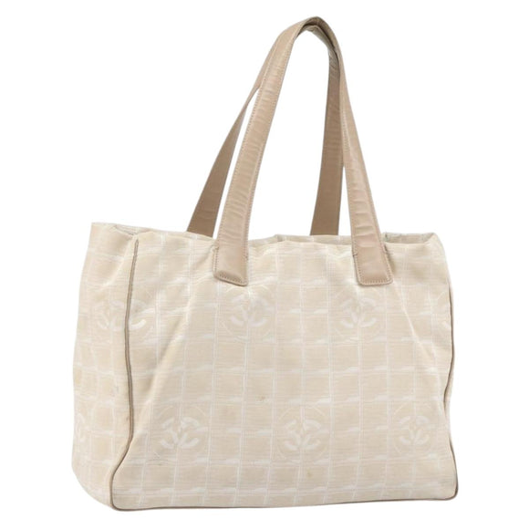 CHANEL New Travel Line Tote Bag Nylon Pink Gold CC Auth BA9876
