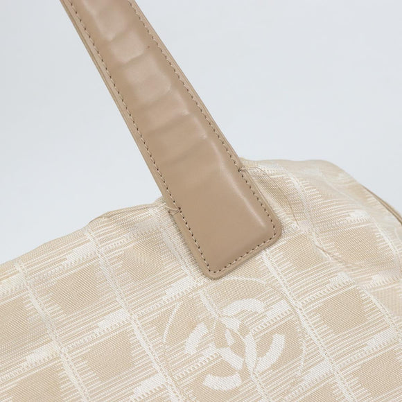 CHANEL New Travel Line Tote Bag Nylon Pink Gold CC Auth BA9876
