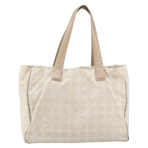 CHANEL New Travel Line Tote Bag Nylon Pink Gold CC Auth BA9876
