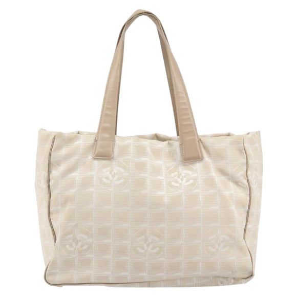 CHANEL New Travel Line Tote Bag Nylon Pink Gold CC Auth BA9876