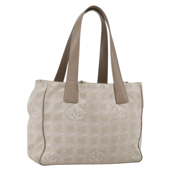 CHANEL New Travel Line Tote Bag Nylon Pink Gold CC Auth BA9877
