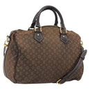 LOUIS VUITTON Mini Lin Speedy Bandouliere 30 Bag Brown M95224 Auth BA9878-1