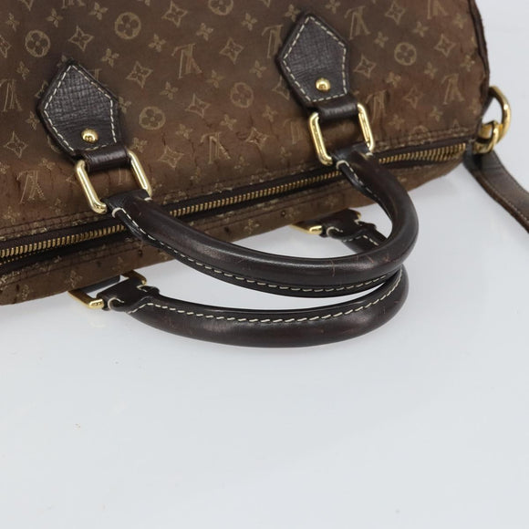 LOUIS VUITTON Mini Lin Speedy Bandouliere 30 Bag Brown M95224 Auth BA9878