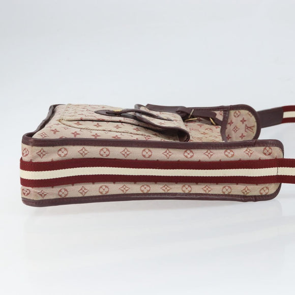 LOUIS VUITTON Monogram Mini Besace Mary Kate Shoulder Bag Red M92321 Auth BA9879