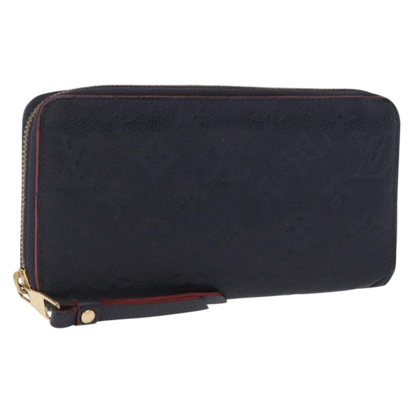 LOUIS VUITTON Empreinte Zippy Wallet Navy Marine Rouge M62121 LV Auth BA9880