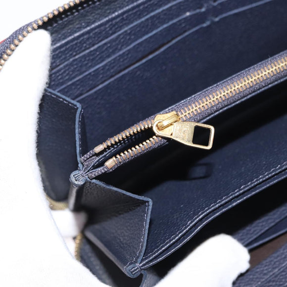 LOUIS VUITTON Empreinte Zippy Wallet Navy Marine Rouge M62121 LV Auth BA9880