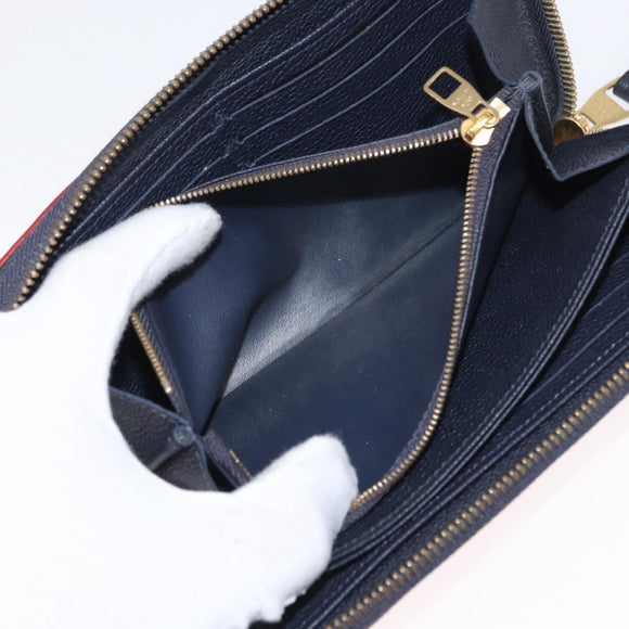 LOUIS VUITTON Empreinte Zippy Wallet Navy Marine Rouge M62121 LV Auth BA9880
