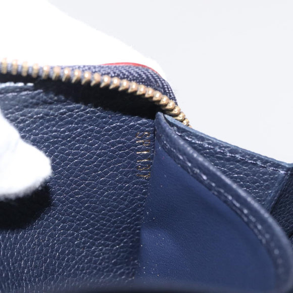 LOUIS VUITTON Empreinte Zippy Wallet Navy Marine Rouge M62121 LV Auth BA9880