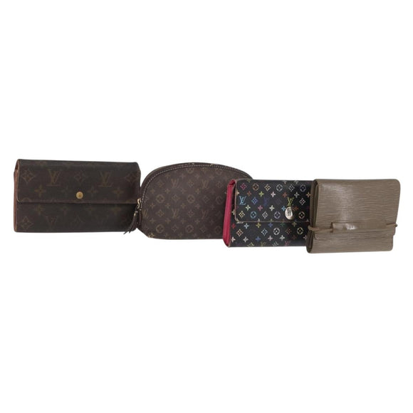 LOUIS VUITTON Monogram Monogram Multicolor Wallet 4 Set Black Brown Auth BA9884